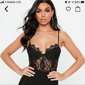 MISSGUIDED new lace bodysuit in a black hue